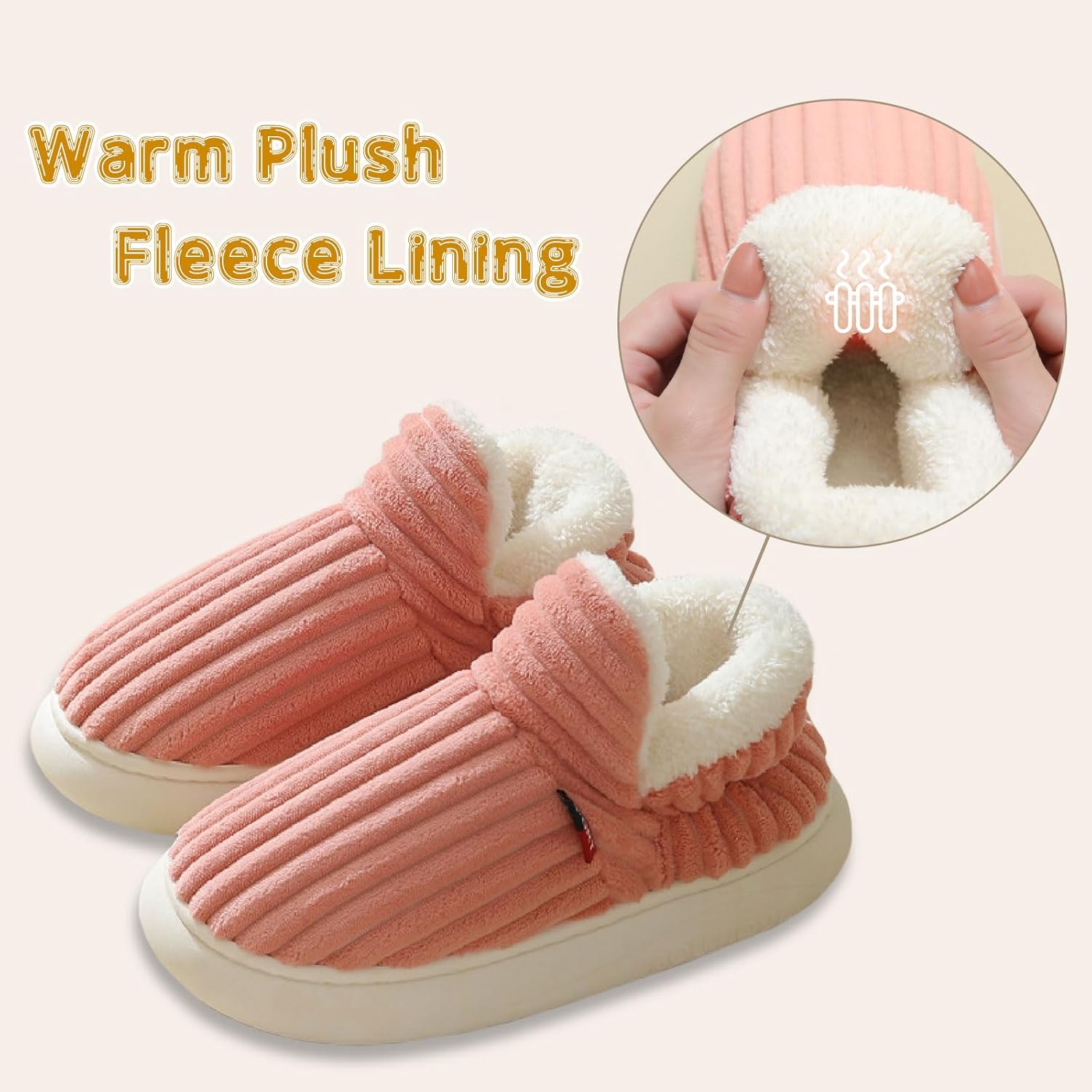 Ankle Bootie Slipper for Women Men Fuzzy Plush Slipper Fleece Lined Warm House Shoes with Memory Foam for Indoor Outdoor - Image 3