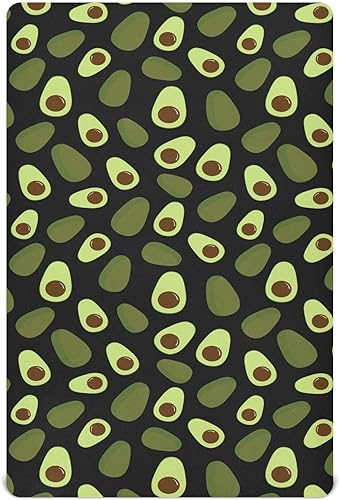 Avocado Crib Sheets - Stretchy Fitted Crib Sheets for Boys Girls, Unisex Cozy Baby Crib Sheet 27 x 39 x 5 Inches