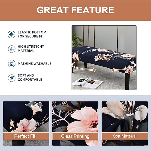 Miniatura 2 de Eco-Ancheng Funda para silla de comedor, funda extraíble para silla de comedor, fundas elásticas para asiento de banco, protector de muebles para