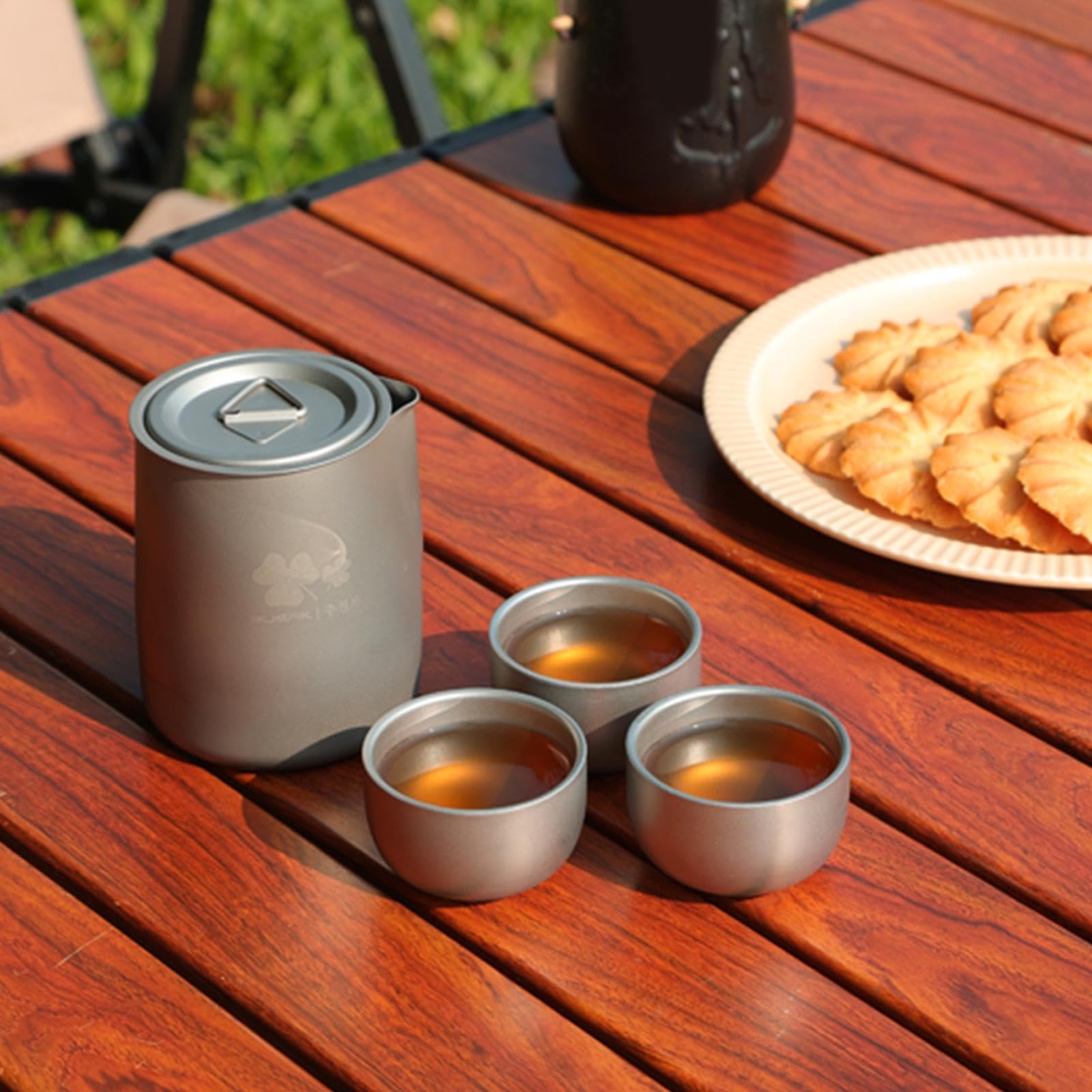 Hervidor de agua de camping al aire libre, de camping de acero inoxidable