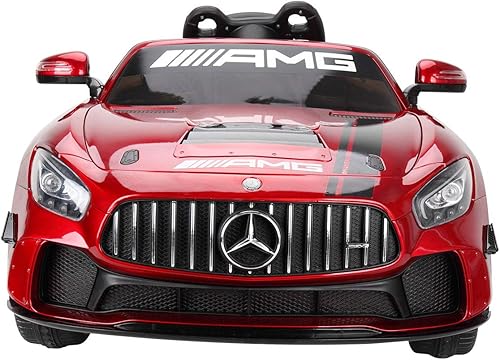Miniatura 1 de TOBBI Auto de paseo para niños de 12 V vehículo eléctrico Mercedes Benz AMG GT con control remoto de 24 G diseño de puerta doble luces LED bocina