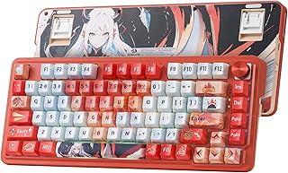 Redragon K673 PRO SE 75% 81 Keys Wireless Gasket RGB Gaming Keyboard, 3-Mode Anime Mechanical Keyboard w/Hot-Swap Socket, Dedicated Knob Control & 5-Layer Noise Dampening, Custom Hi-Fi Linear Switch Keyboard