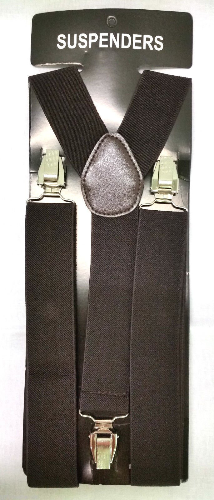 Adjustable Unisex Adult Child Elastic Clip-on Brace Suspender Y back Neon Belt,Dark coffee