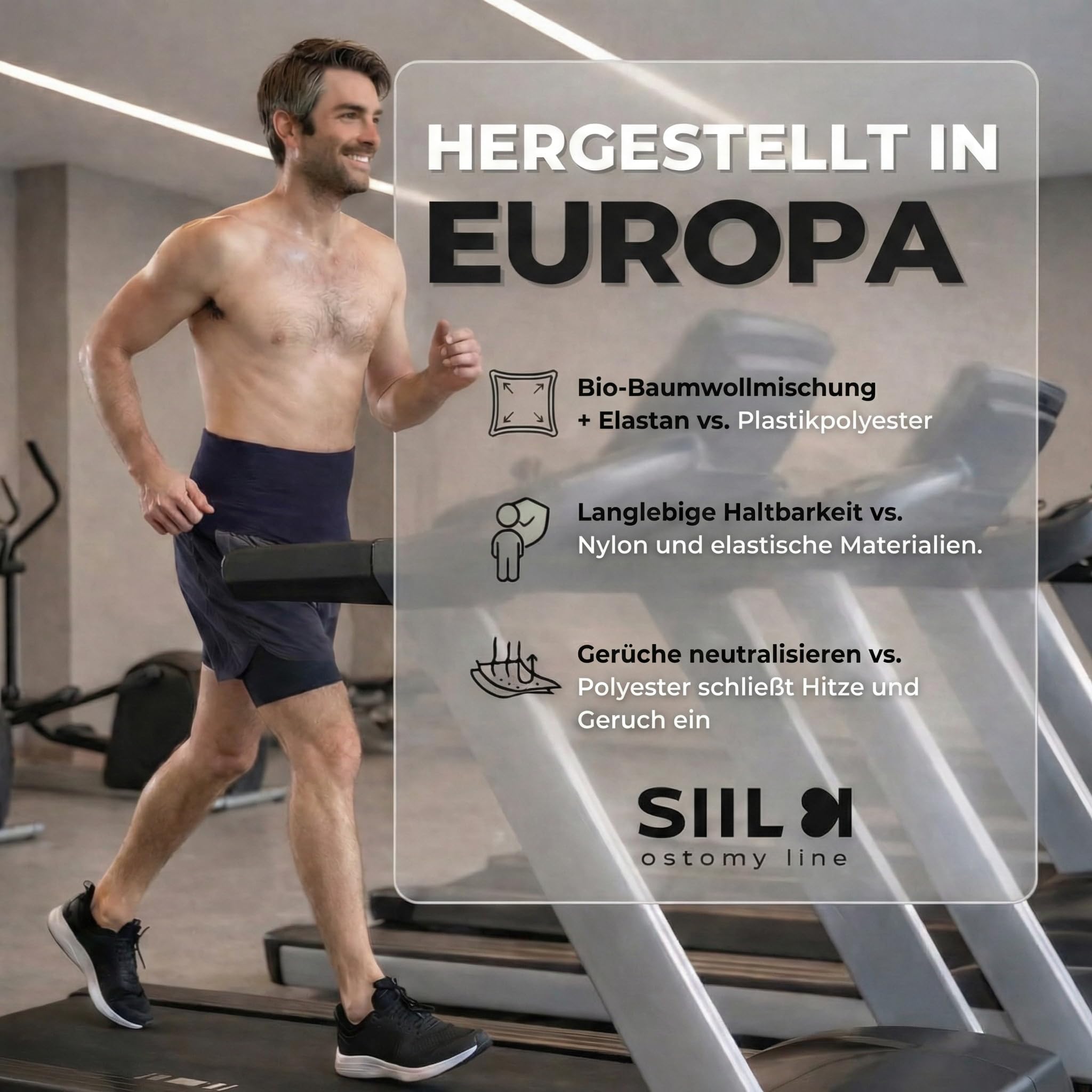 SIIL Stoma Belt for Men & Women | Premium Ostomy Bag Covers | Sports & Swimming | Colostomy Belts, Illeostomy Covers | Ostomy Wrap (Improved Zipper & Velcros) Made in EU - L