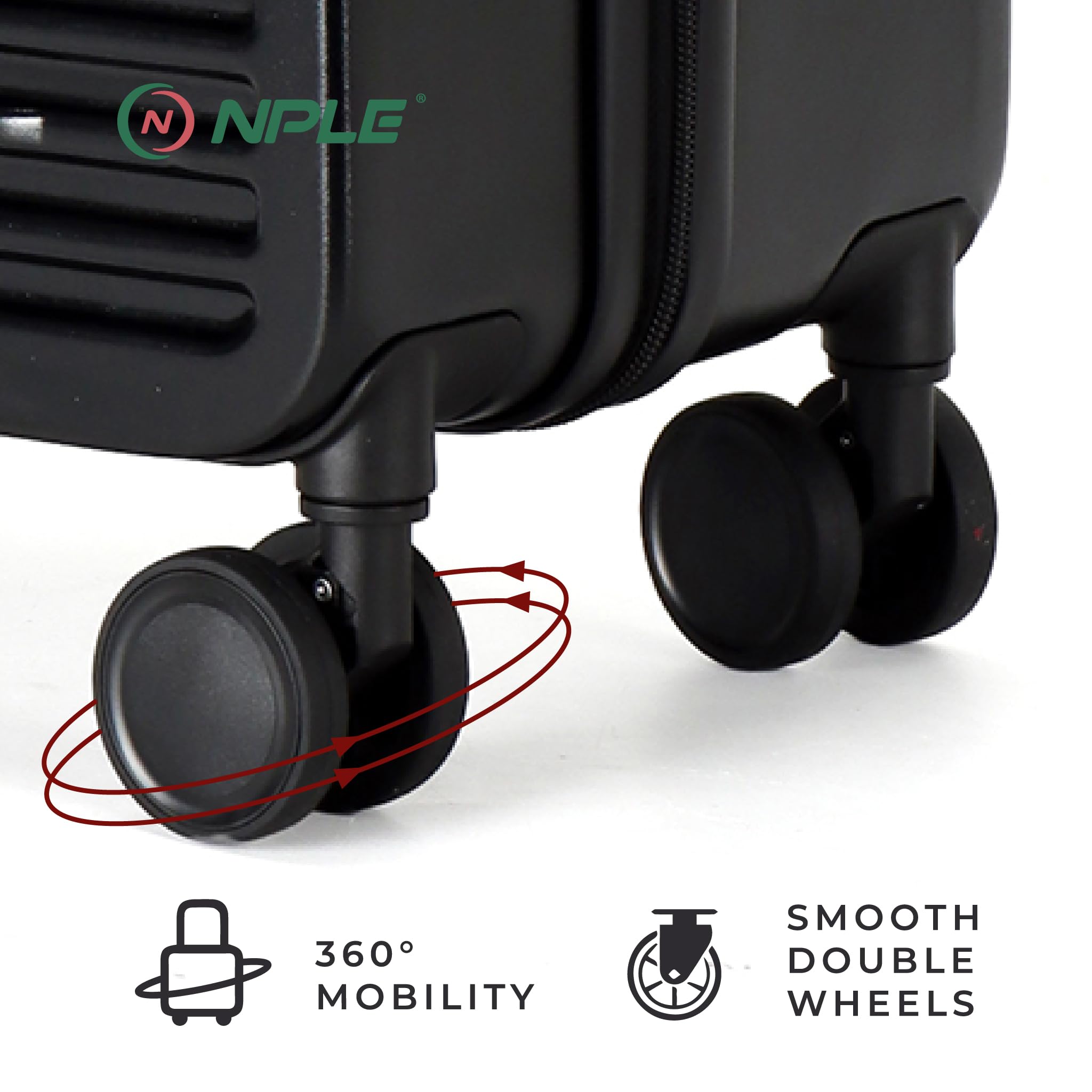 Valigia Trolley Misura M Ultraleggero 100% policarbonato rigido 68 x 44 x 26 cm – Manico In Alluminio - Mobilità a 360° - 4 Ruote Silenziose Zip professionale