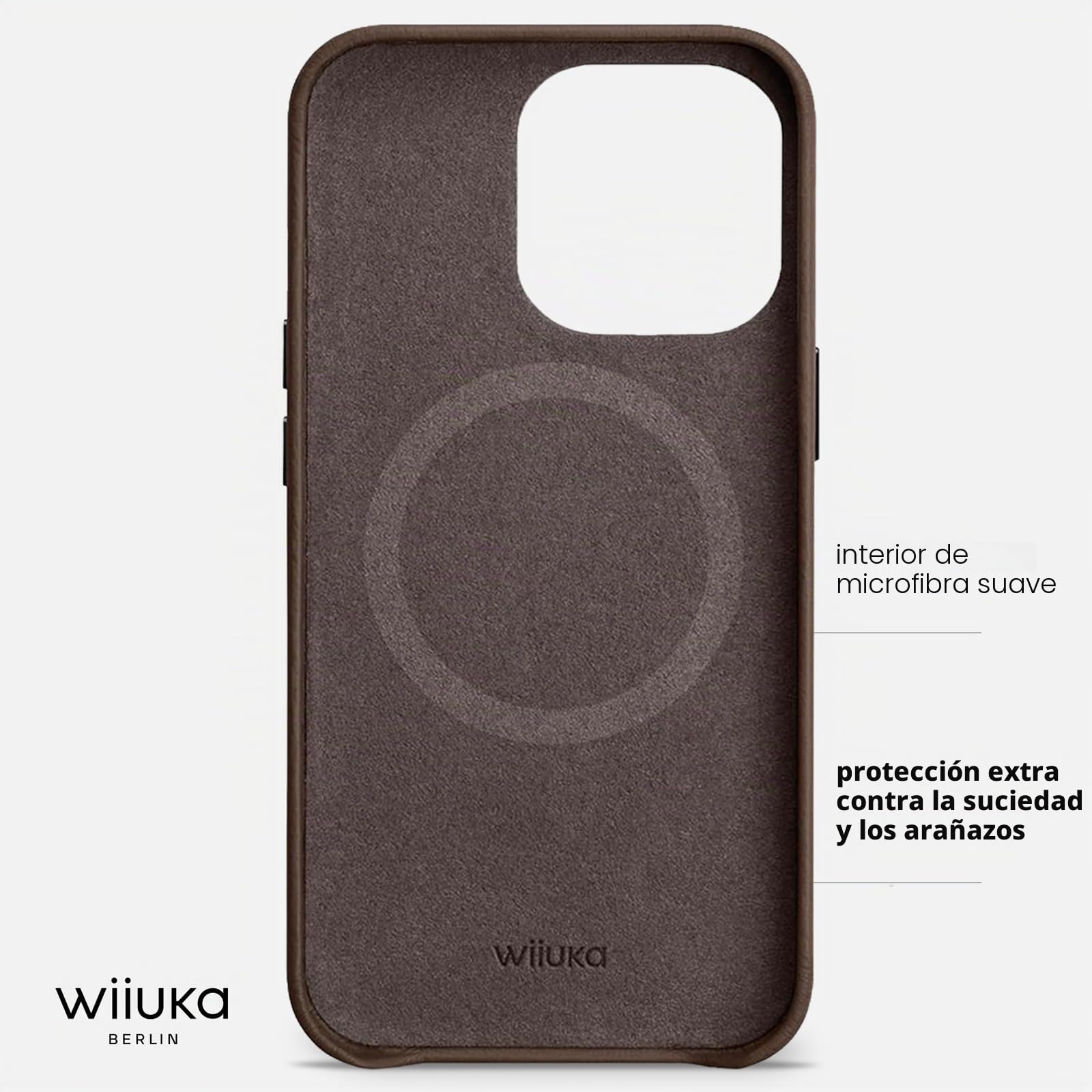 WIIUKA Funda para iPhone 14 Pro Max, Piel de Alemania Extrafina, Premium para Teléfono Móvil, Qi, Marrón Vintage