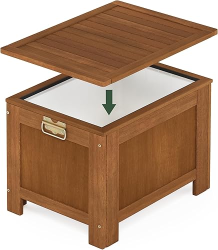 Vista 5 de Furinno FG19917 Tioman - Enfriador de madera para exteriores, natural