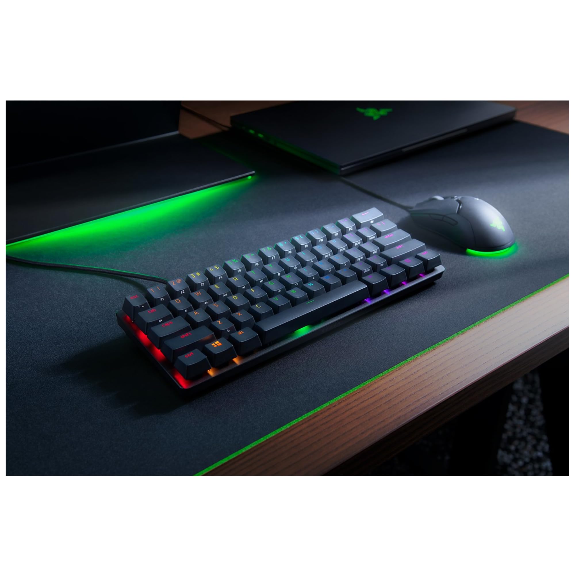 Razer Huntsman Mini Red Switch 60% Gaming Tastatur Lineare Optisch-Mechanische Switches Doubleshot PBT-Tastenkappen Abnehmbares USB-C Kabel QWERTZ DE-Layout Schwarz