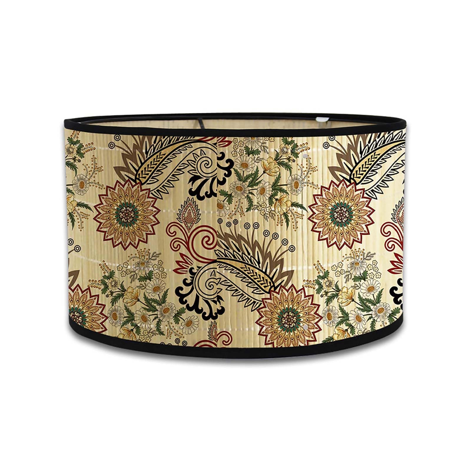 Retro Bamboo lampshade, Round Drum Shaped lampshade for Tables or Chandeliers, Suitable for Simple Ceiling Chandeliers (Style 10)