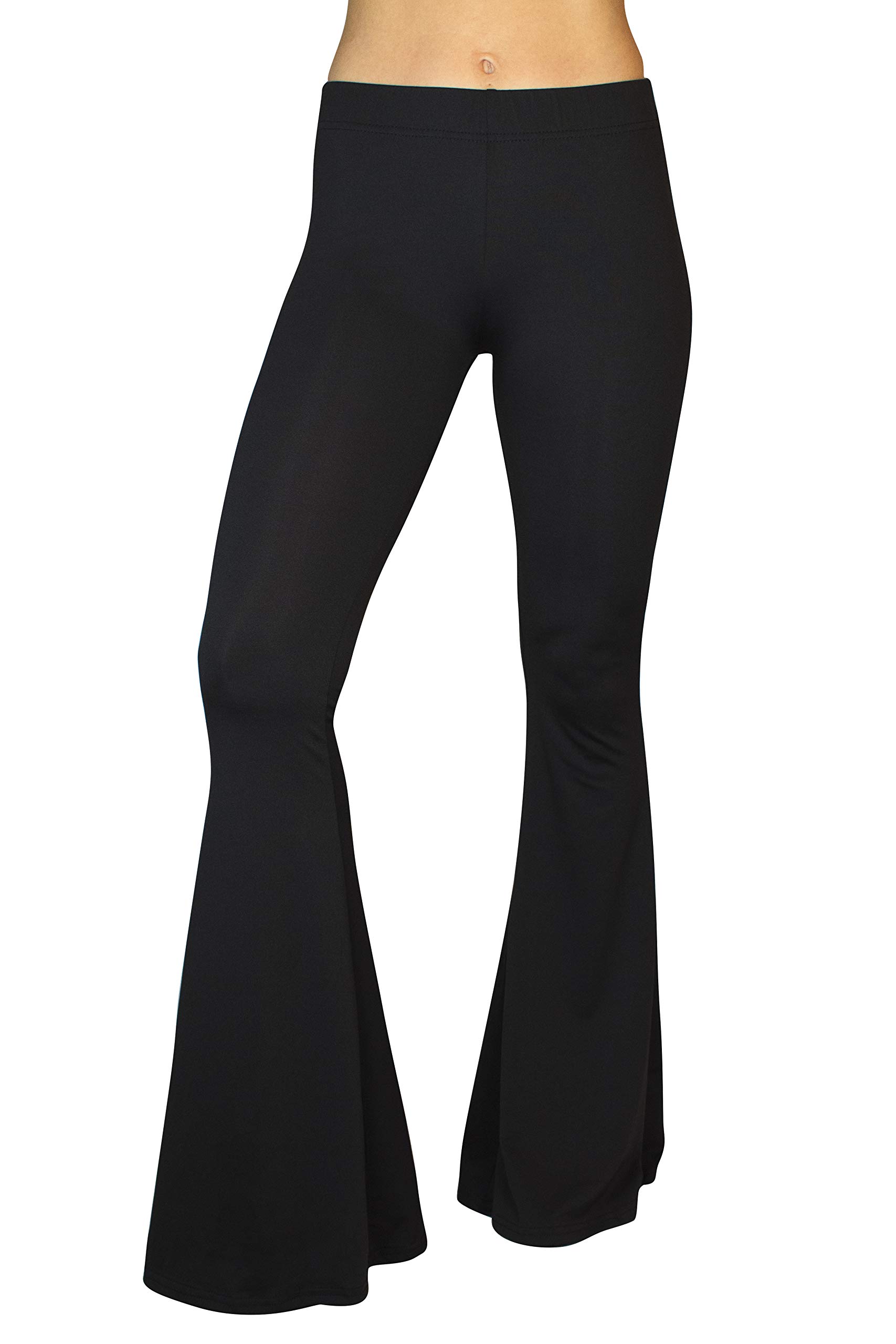 Daisy Del SolHigh Waist Comfy Stretch Boho 70s Bell Bottom Fit to Flare Lounge Yoga Pants