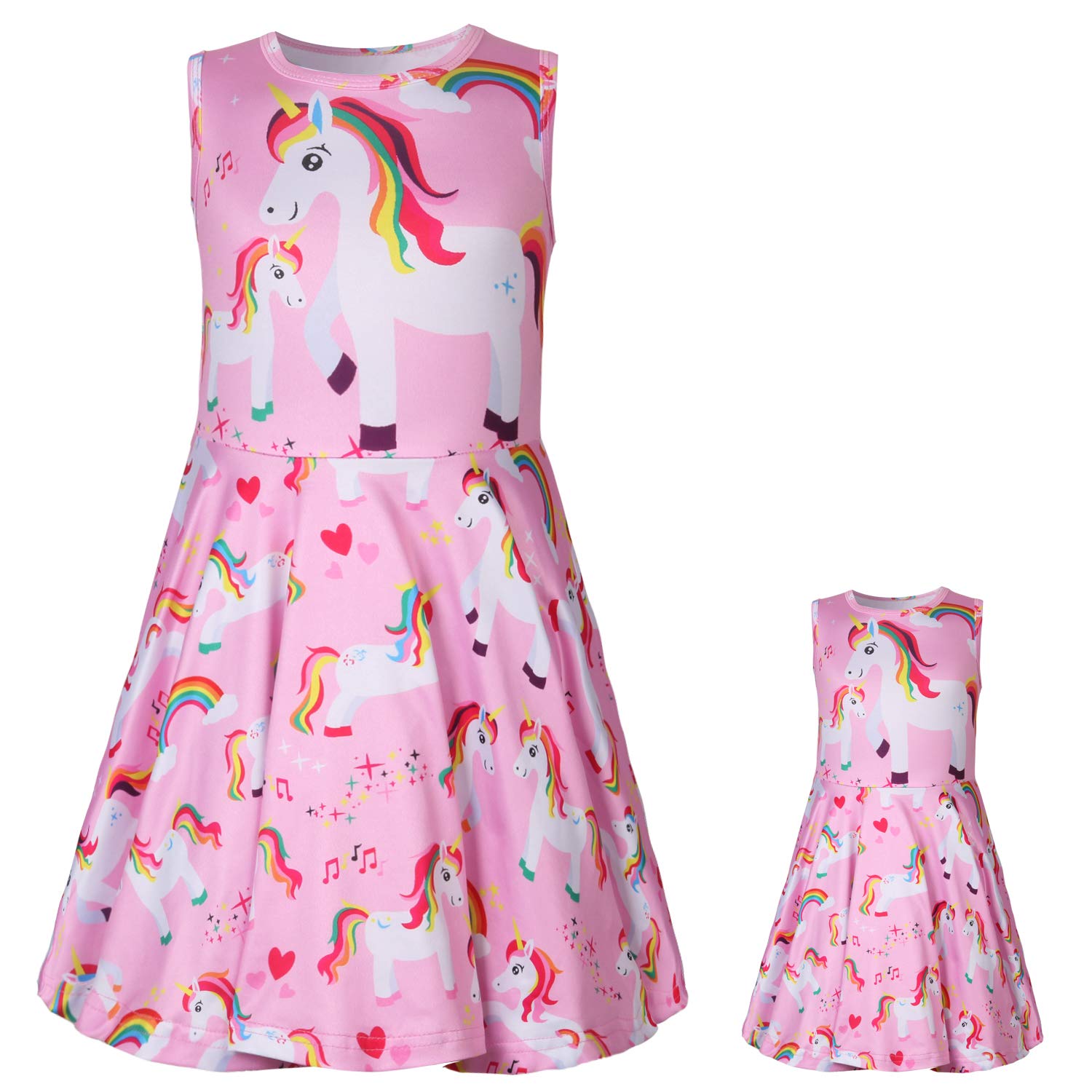 Perfashion Einhorn-Kleid Für Mädchen & Puppen – ärmellos, A-Line, In Verschiedenen Größen (4-13 Jahre)