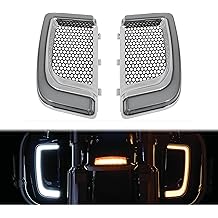 LED Lower Fairing Lights with Turn Signals Running Light for Motorcycle Accessories Fit for Harley Road Glide Street Glide Electra Glide Ultra Limited 2014-2023 Chrome Grills Grayish Lens