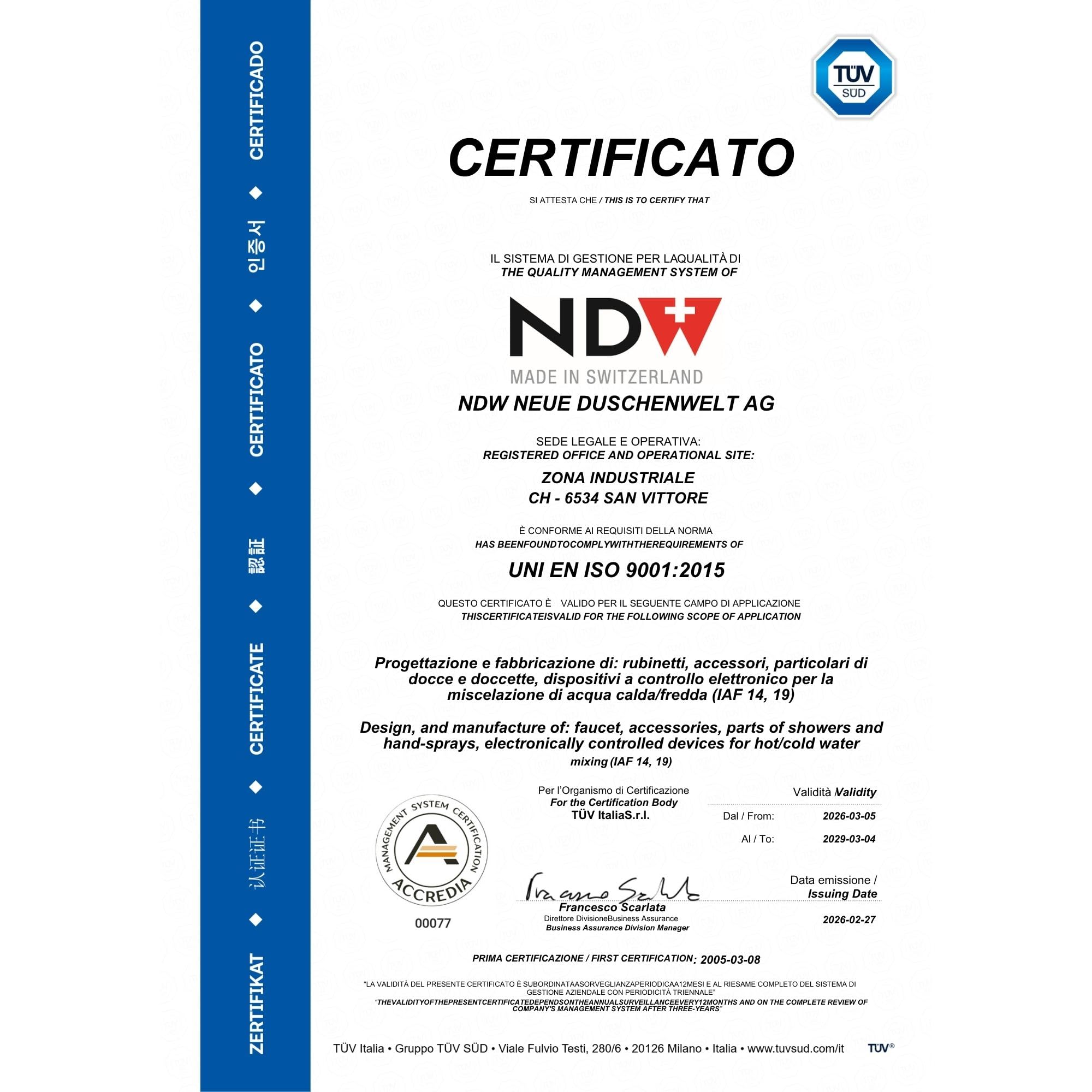 SwissWave - Soffione Doccia a Mano 65mm - In ABS - WaterSave 1 Modalità di Getto a Pioggia - Ugelli Anticalcare e Risparmio Idrico 8 l/min - Ricambio Universale - Argento/Cromo