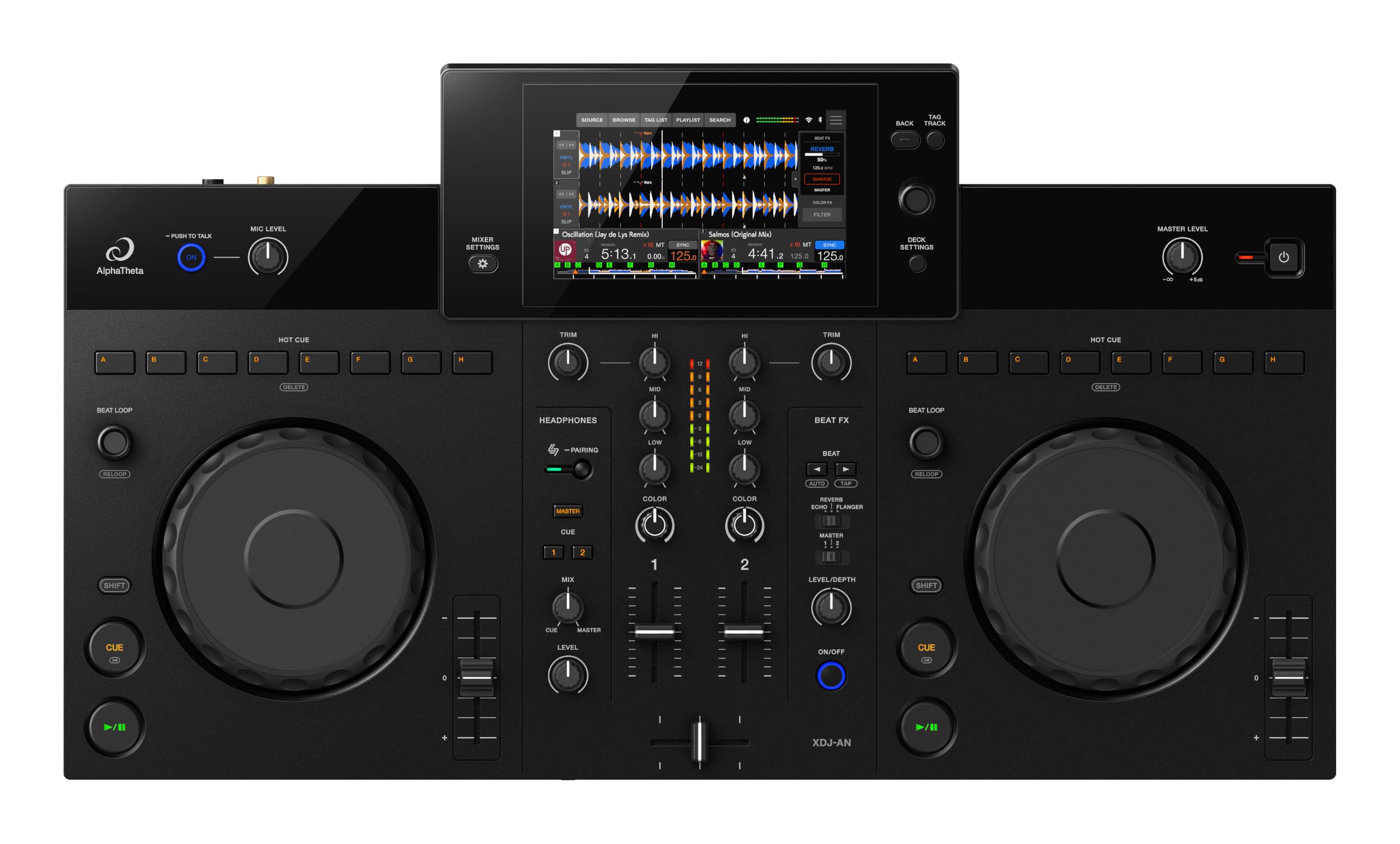 AlphaTheta XDJ-AN 2-Channel All-in-One DJ System, Touchscreen, Wi-Fi | For DJs stepping up from a controller, 2-channel standalone all-in-one, 7-inch touchscreen, SonicLink, Wi-Fi, streaming-image-38