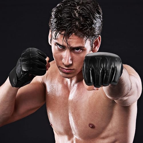 Miniatura 8 de Flexzion, guantes de boxeo con dedos descubiertos - Grappling, MMA, Muay Thai, UFC, sparring, los mejores guantes, Sanda, combate, entrenamiento,