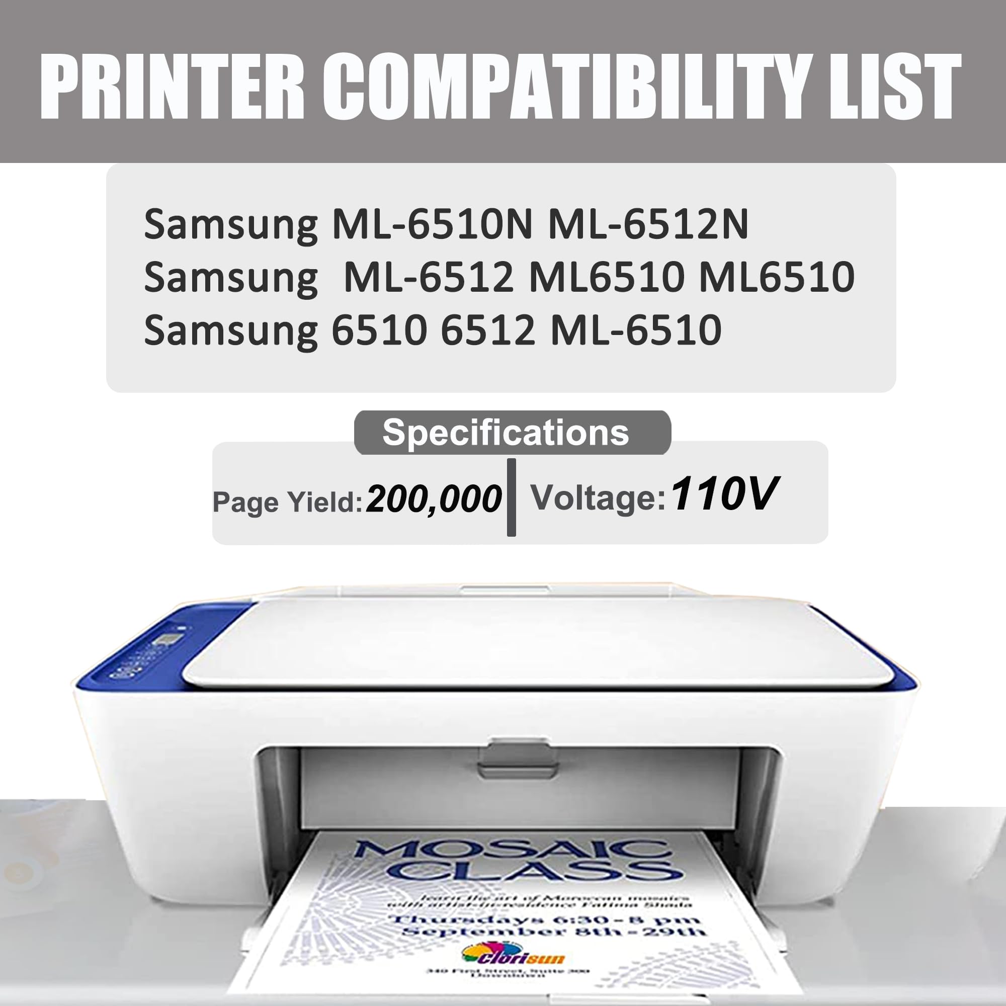Fixing Unit Fuser Assembly JC91-01014A Replacement for Samsung JC91-01014A Fuser Unit for use in ML-5510 5512 5515 6510 6512 6515 Printers High Page Yield 200K (Voltage: 110V)