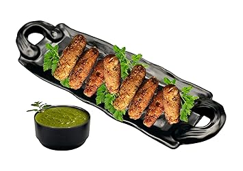 ZIDO 2 Pcs (1 Serving Platter and 1 Dip Bowl) Multipurpose Serving Platter for Serving Chutney and for Serving All Type of Snacks.