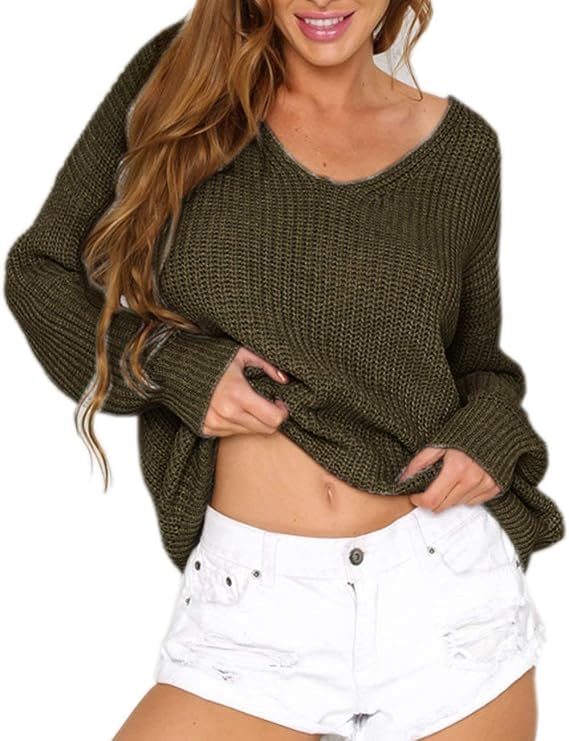 Jersey Mujer Elegantes Moda Jerseys Lana Otoño V Cuello con Cordones Jersey Mujer Elegantes Moda Jerseys Lana Otoño V Cuello con Cordones