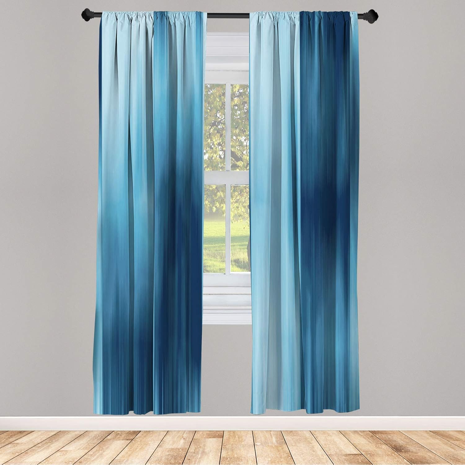 Ambesonne Earth Tones Window Curtains, Abstract Modern Design Ombre Inspired Smooth Color Transitions, Lightweight Decorative 2-Panel Set & Rod Pocket, Pair of - 28" x 84", Reseda Green