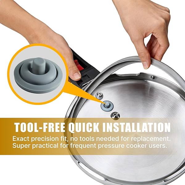 Joint Autocuiseur 22 cm Compatible avec WMF Perfect, Joint Cocotte Minute Seb 6L, en Silicone Alimentaire pour Pressure Cooker 3L/4,5L/6,5L/8,5L - 3