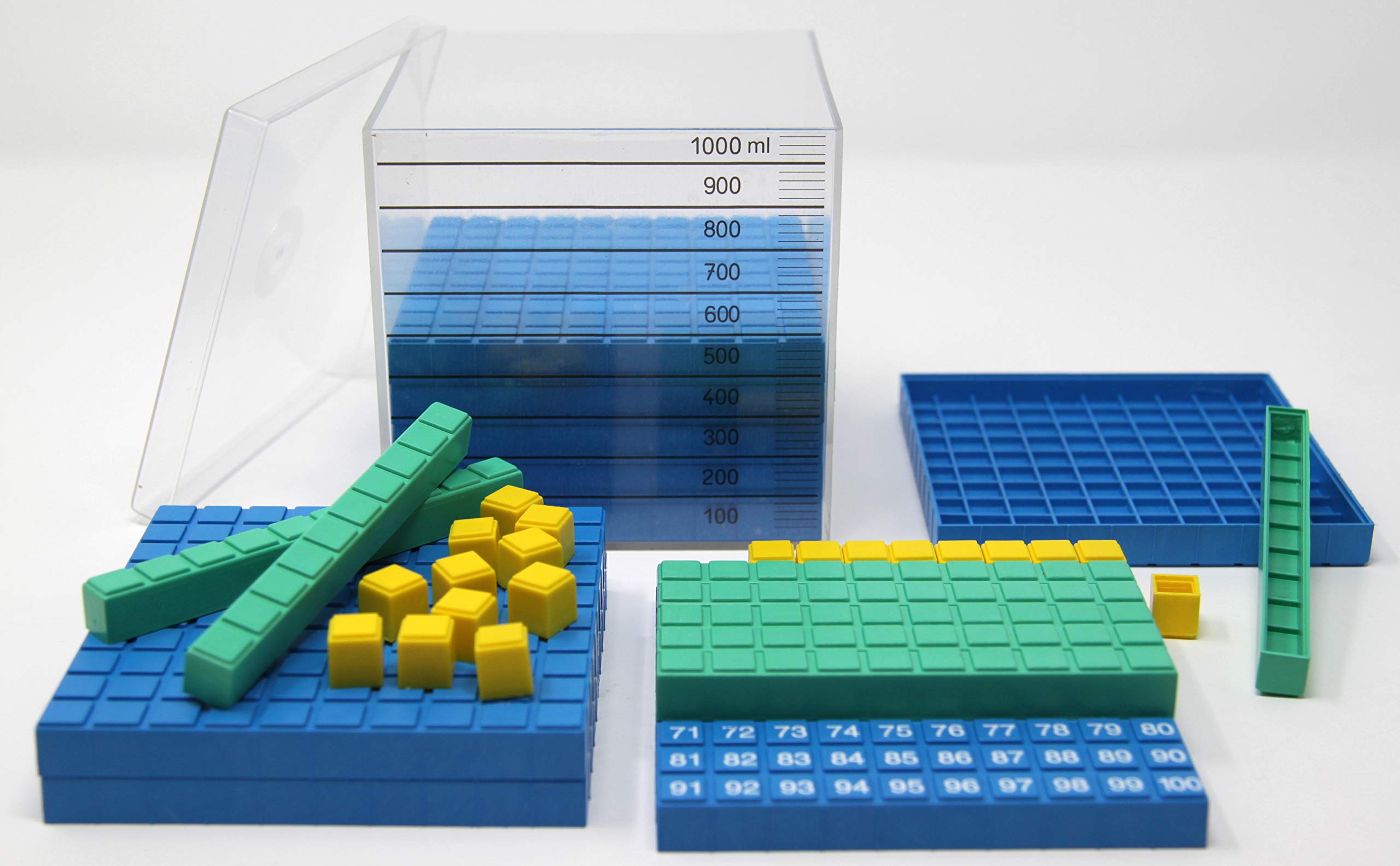 Aktiv Lernen Decímetro Cúbico RE-Plastic | Cubo Matemático Con Escala | Incluye Placas, Barras Y Cubos | Material Reciclado Y Reciclable | Fabricado En Alemania