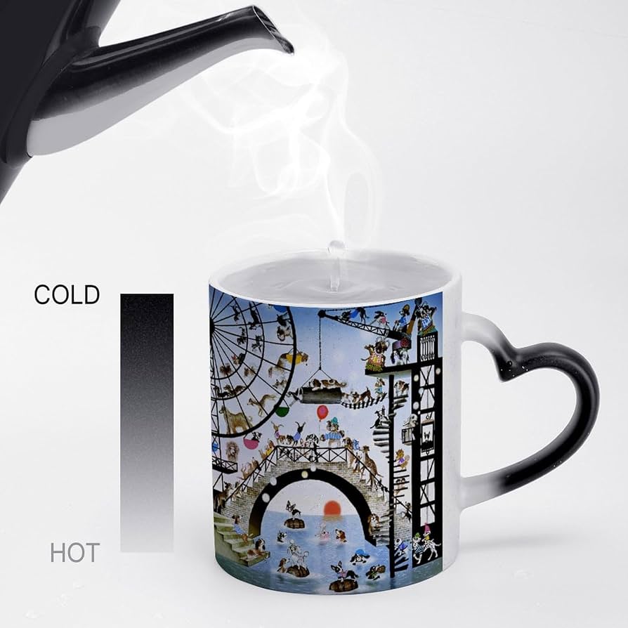 Amazon.co.jp: 藤城清治 マグカップ 熱で色が変わ 杯 コーヒー 耐熱 大