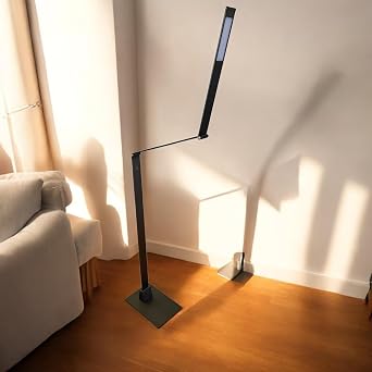 Luminance Electrix Slim Line Z Floor Lamp, Brushed Aluminum Finish, 900-Lumens, 3000K Color 38" Stand, 18" Arm, 17" Head - 10C-014/20843