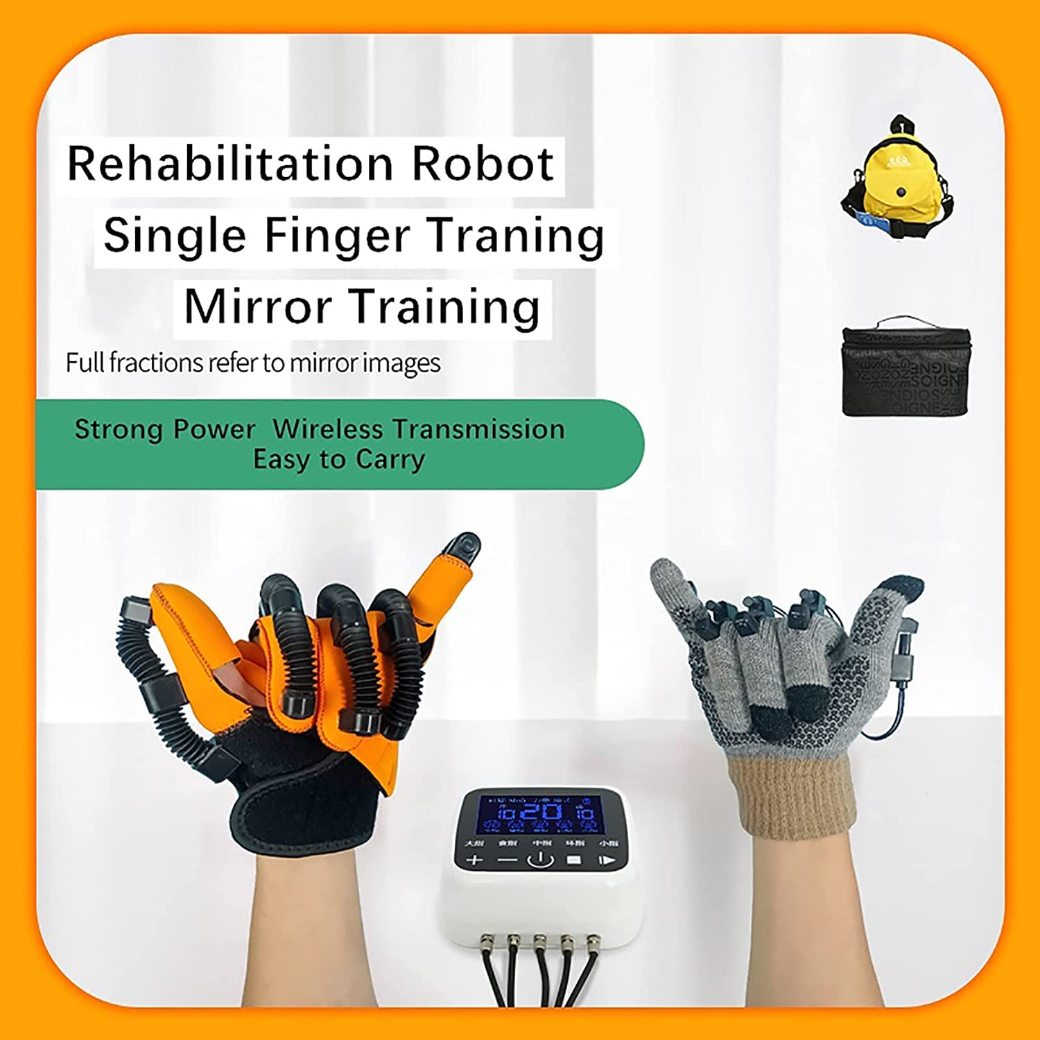 Potente equipo de guantes de robot de rehabilitación de manos para entrenamiento de recuperación de hemiplejía de accidente cerebrovascular, corrección de flexión de dedos, extensión de dedos