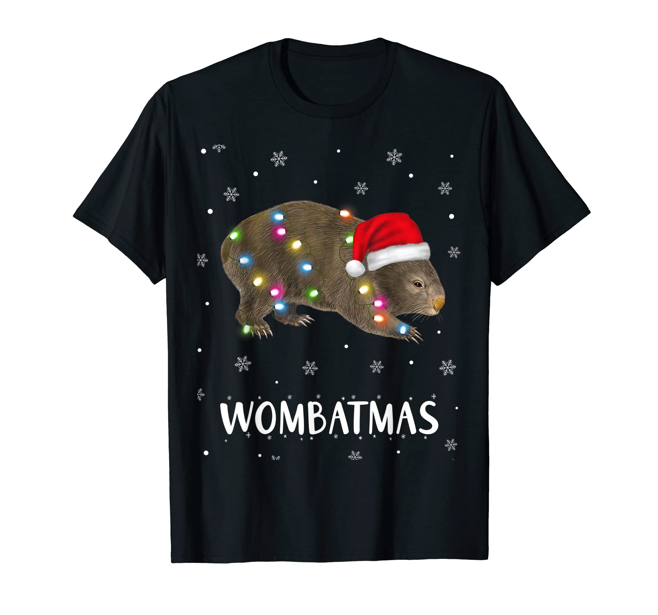 Wombats Mammalia Christmas Clothing Co.X-Mas Wombatmas Wild Animal Christmas Lights Wombats T-Shirt