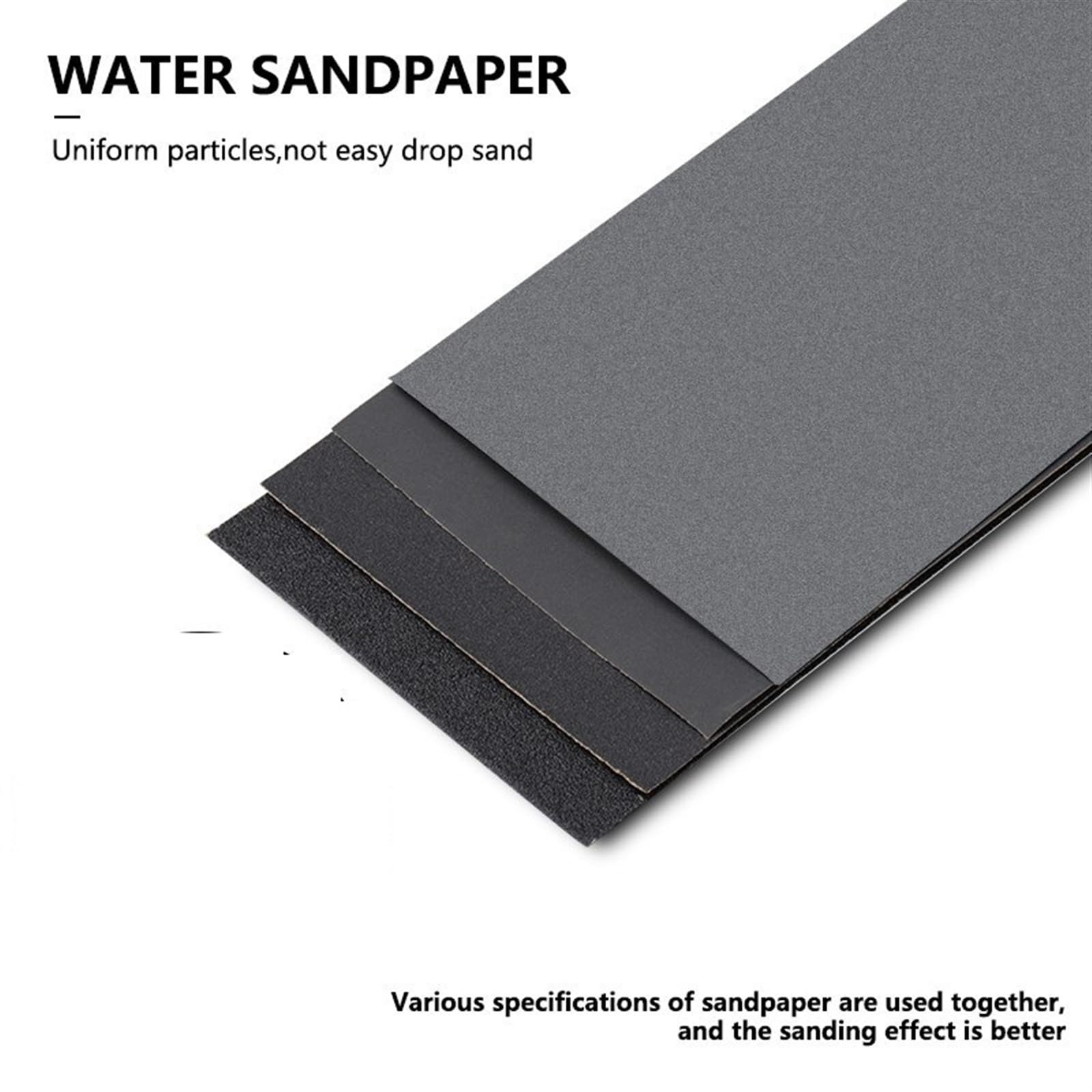 Carta vetrata per Legno, 4 Pezzi di Carta vetrata ad Acqua 230x93mm Carta vetrata Grana 80-5000 Carta vetrata abrasiva Legno Metallo lucidante for Auto(Grit 3000)