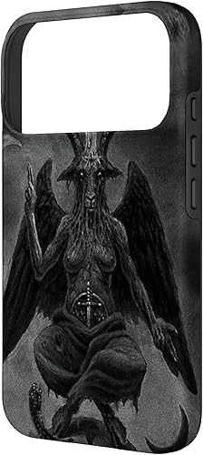 Miniatura 83 de iPhone 15 Pro Max Baphomet Occult Satanic Gothic Satan Goat Head 666 Tattoo Case