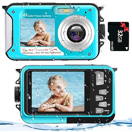 Dual Screen Action Cam 1080P - Wasserdichte Unterwasserkamera Mit 2 Akkus