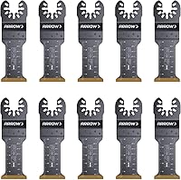 Vista 4 de Arrow OSC201-1 Cuchillas oscilantes bimetálicas con revestimiento de titanio para metal (no ferroso), madera, madera con clavos, PVC, paneles