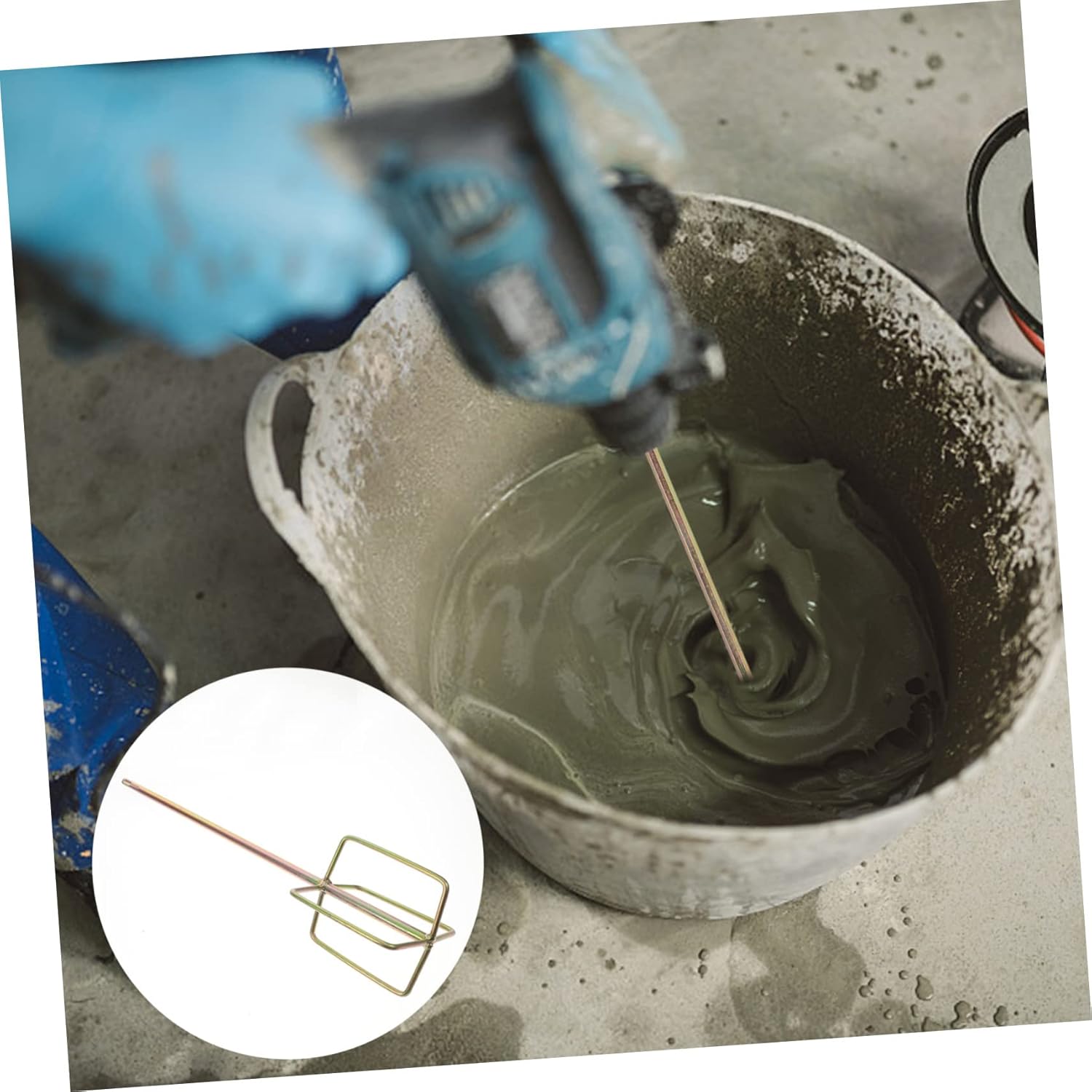 NUOBESTY 2pcs Cement Mixing Sticks for Electric Drill Stirring Rods for Paint Putty and Grout Construction Tool Accessories