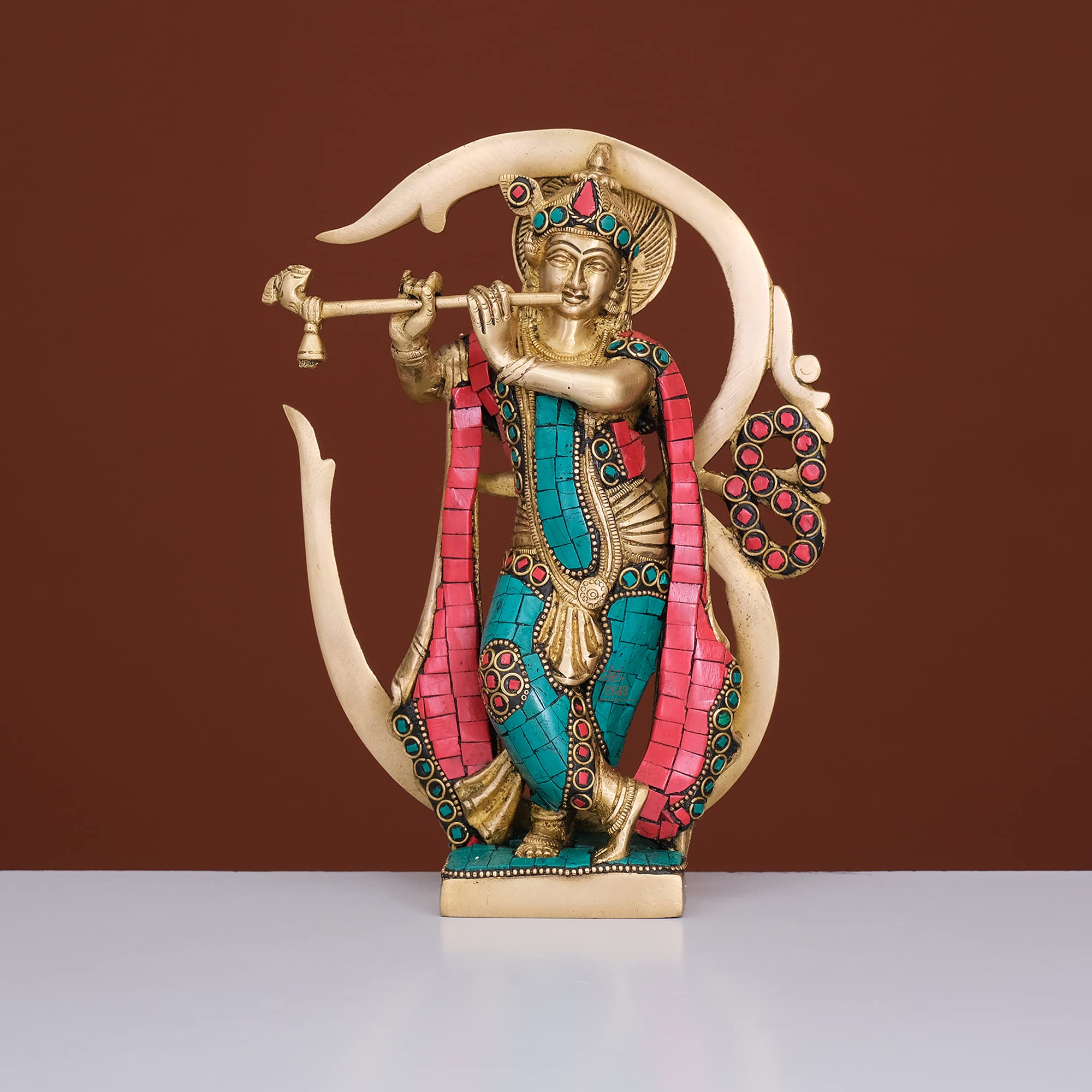 Statue Krishna en laiton ornée un cadeau spirituel parfait pour une pendaison