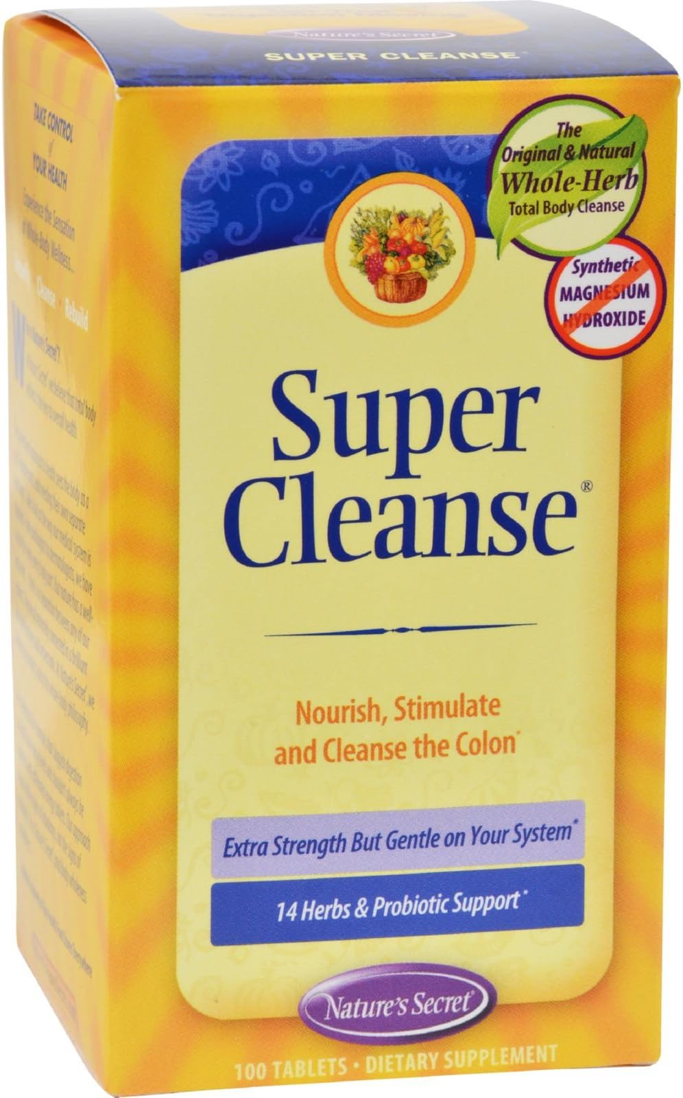 Nature's SecretSuper Cleanse - 100 Tablets - 14 Herbs and Probiotic Support