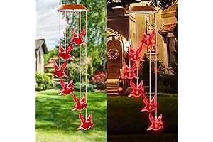 Memorial Gifts Home Decoration: Solar Cardinal Wind Chimes