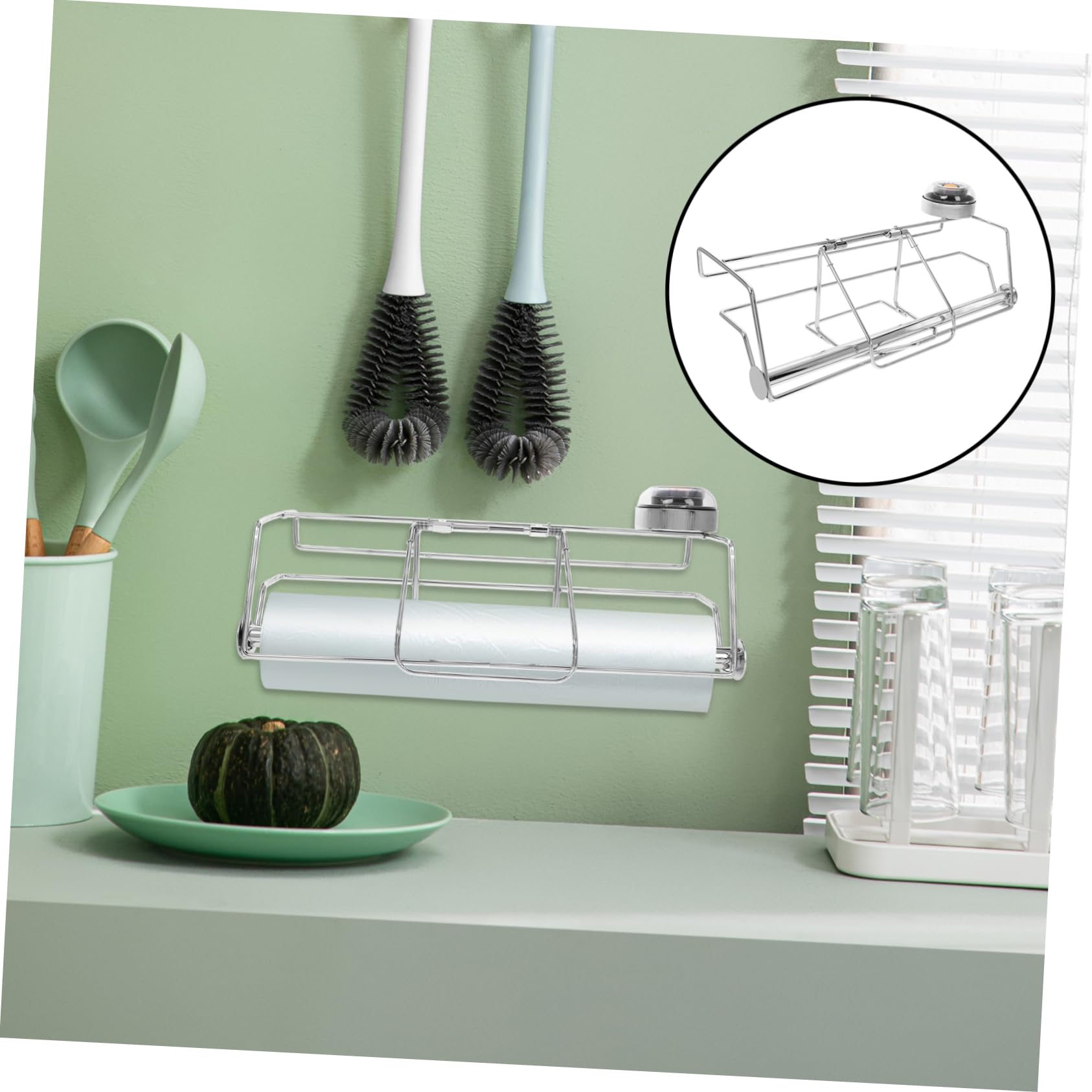 Dispensador De Bolsas De Acero Inoxidable Soporte Para Bolsas De Rollo De Supermercado Organizador De De Compras Reutilizables Para Uso Cocina Para Almacenamiento De Alimentos