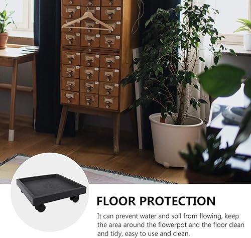 Miniatura 5 de Soporte de bandeja para plantas con ruedas de plástico grueso para macetas para una fácil movilidad, versátil para jardín, patio y balcón