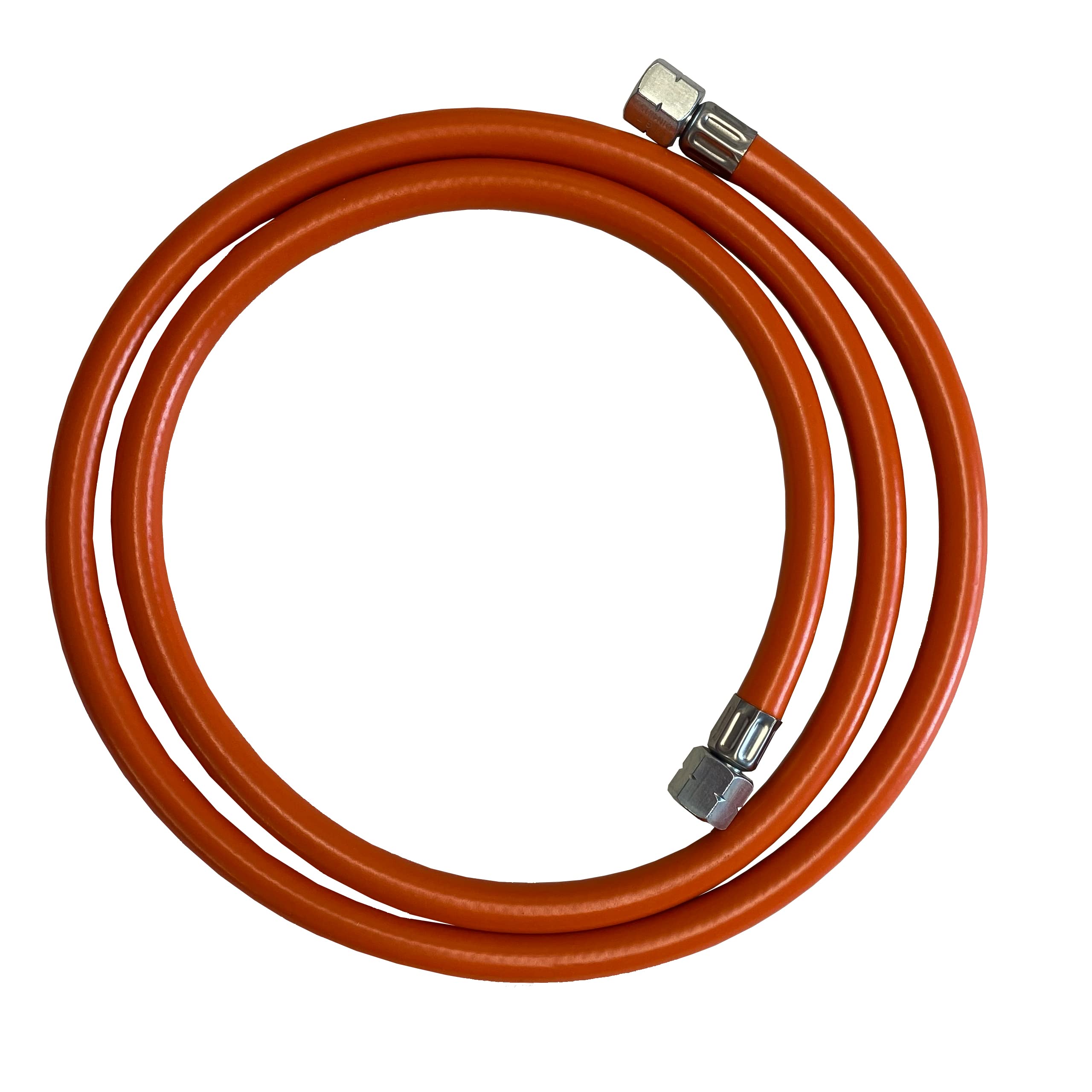 Druckregler 30 mbar mit Manometer & ÜDS - Gasschlauch mit Druckminderer 80 cm Orange + Gasflaschenschlüssel, Propan/Butan, -30°C