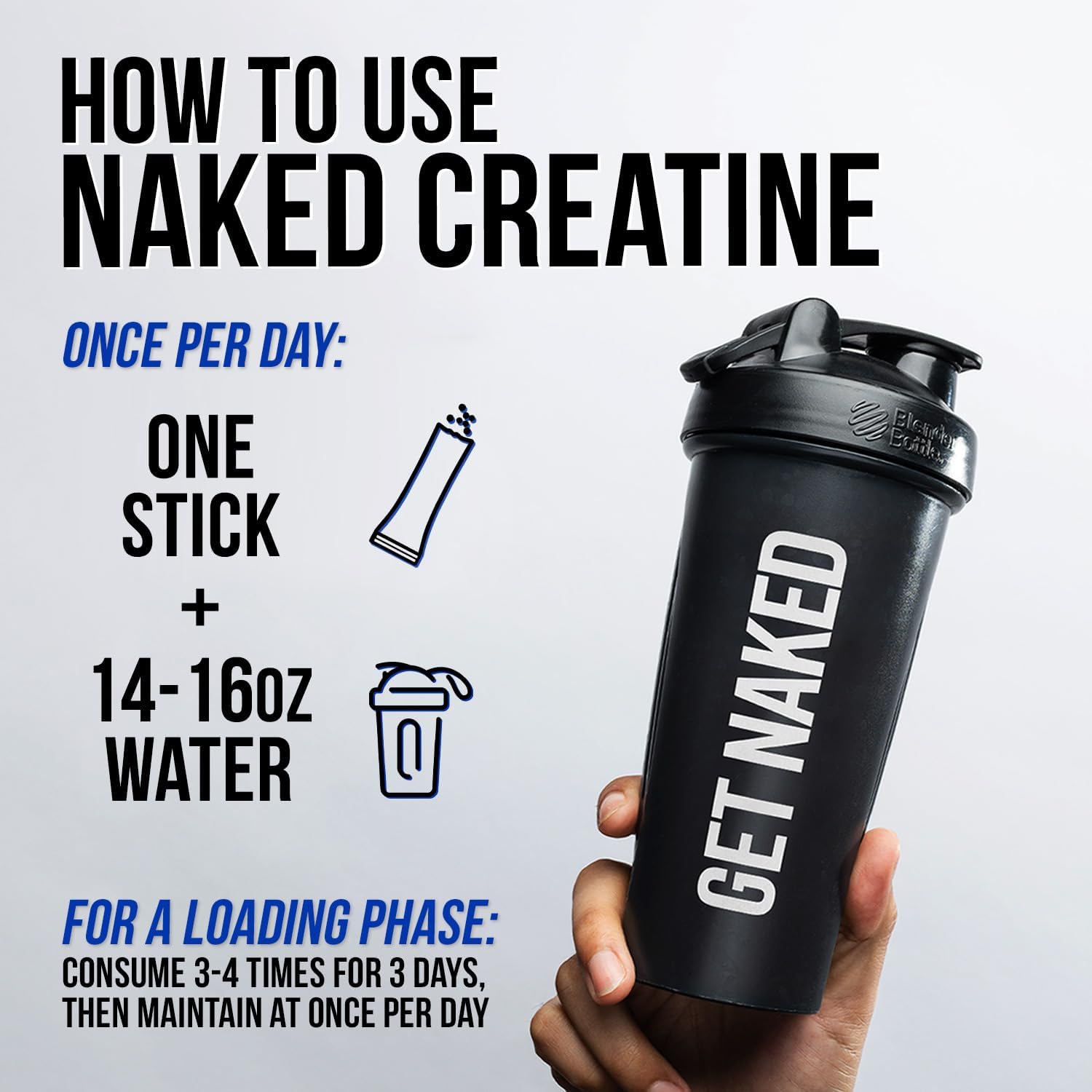 Naked Creatine Stick Packs - Unflavored Micronized Creatine,...