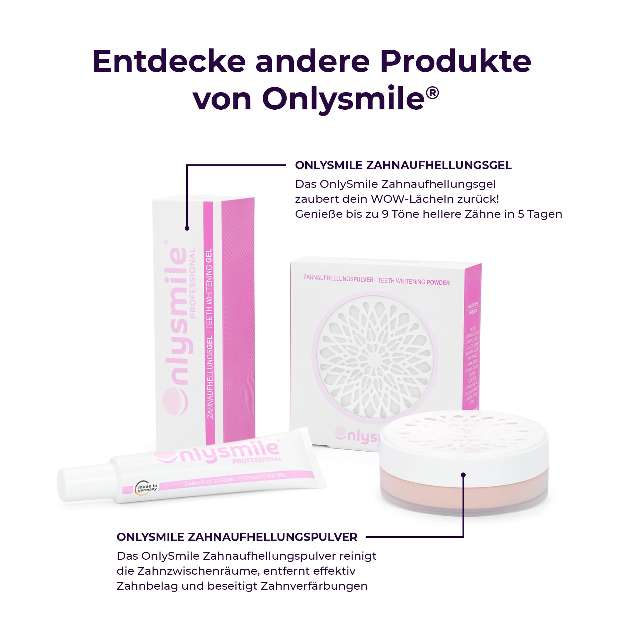 OnlySmile Zahnbleaching Set für empfindliche Zähne, Testsieger 2025 | Teeth Whitening Kit, Zahnaufheller für zu Hause entfernt Kaffee Tee Rotwein Tabak Verfärbungen, Zähne aufhellen in 5 Tagen