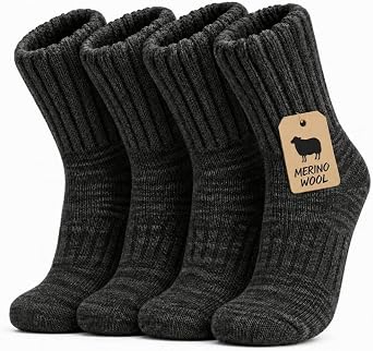 YSense 4 Pairs Merino Wool Socks for Women Thermal Boot Socks