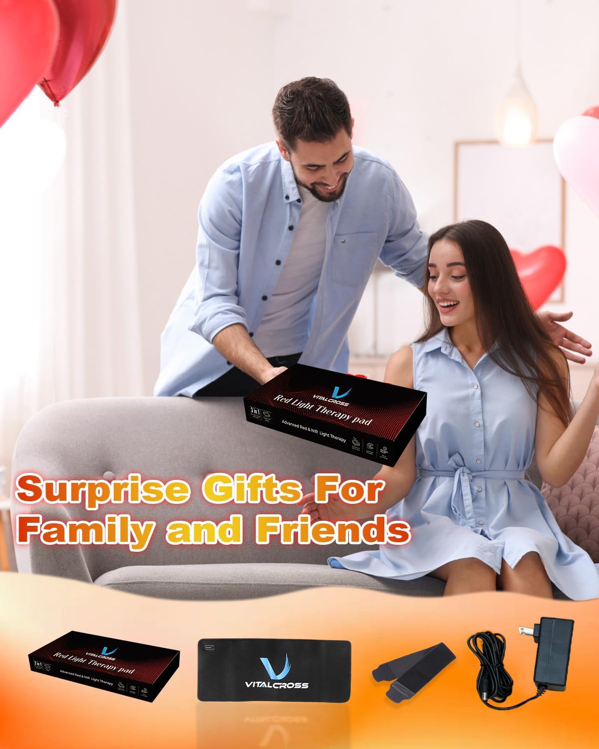 Red Light Therapy Pad for Body, 24"×12" 660nm & 850nm Near-Infrared Light Device, 35W for Home Use with Timer, 3 Modes & 5 Brightness Levels for Back, Waist, Shoulder & Joints