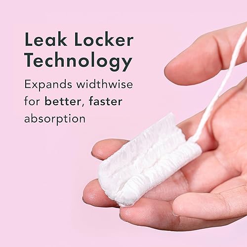 Miniatura 9 de Rael Tampones, aplicador de plástico fabricado con núcleo de algodón orgánico, paquete múltiple de tampones, regular y súper absorbente, sin BPA,