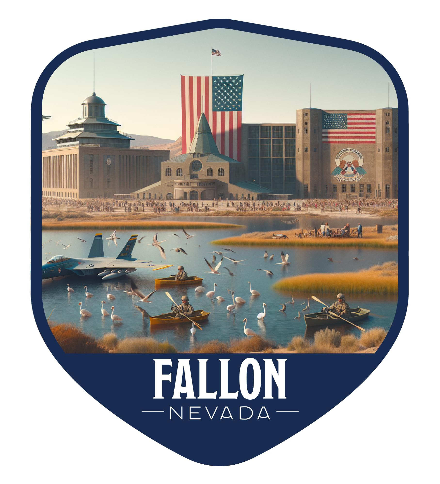 Fallon Nevada Vintage Shield Badge Souvenir - 3-Inch Vinyl Sticker
