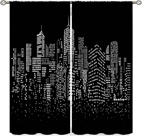 Gold Paris - Cortinas de torre Eiffel para dormitorio, sala de estar, tela de tratamiento de ventana, 2 paneles de 42 pulgadas de ancho x 45