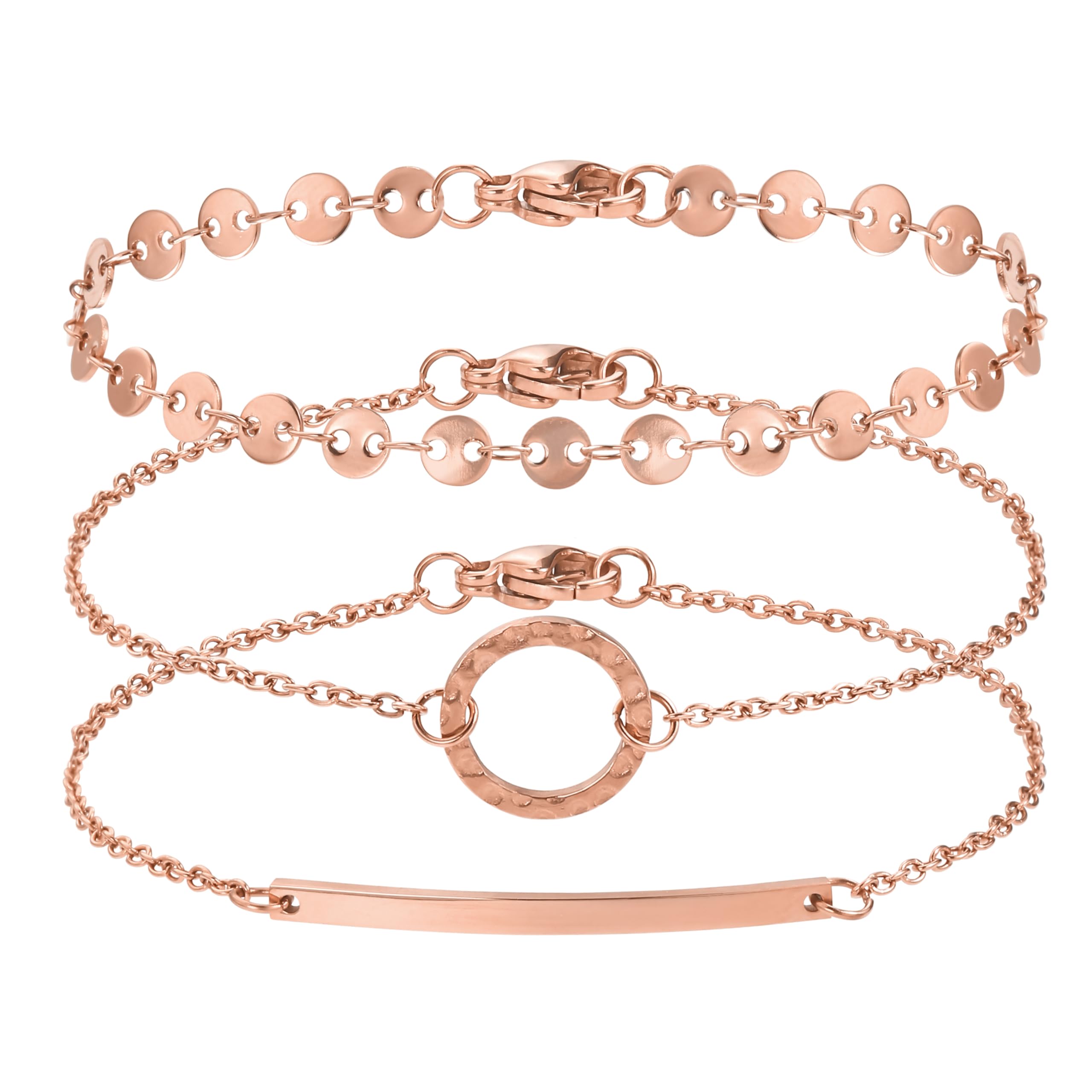 BONNYBIRD® Premium Edelstahl Armbänder Set Damen in Silber, Gold & Roségold, 100% Wasserfest & Hautverträglich BonnyMilano