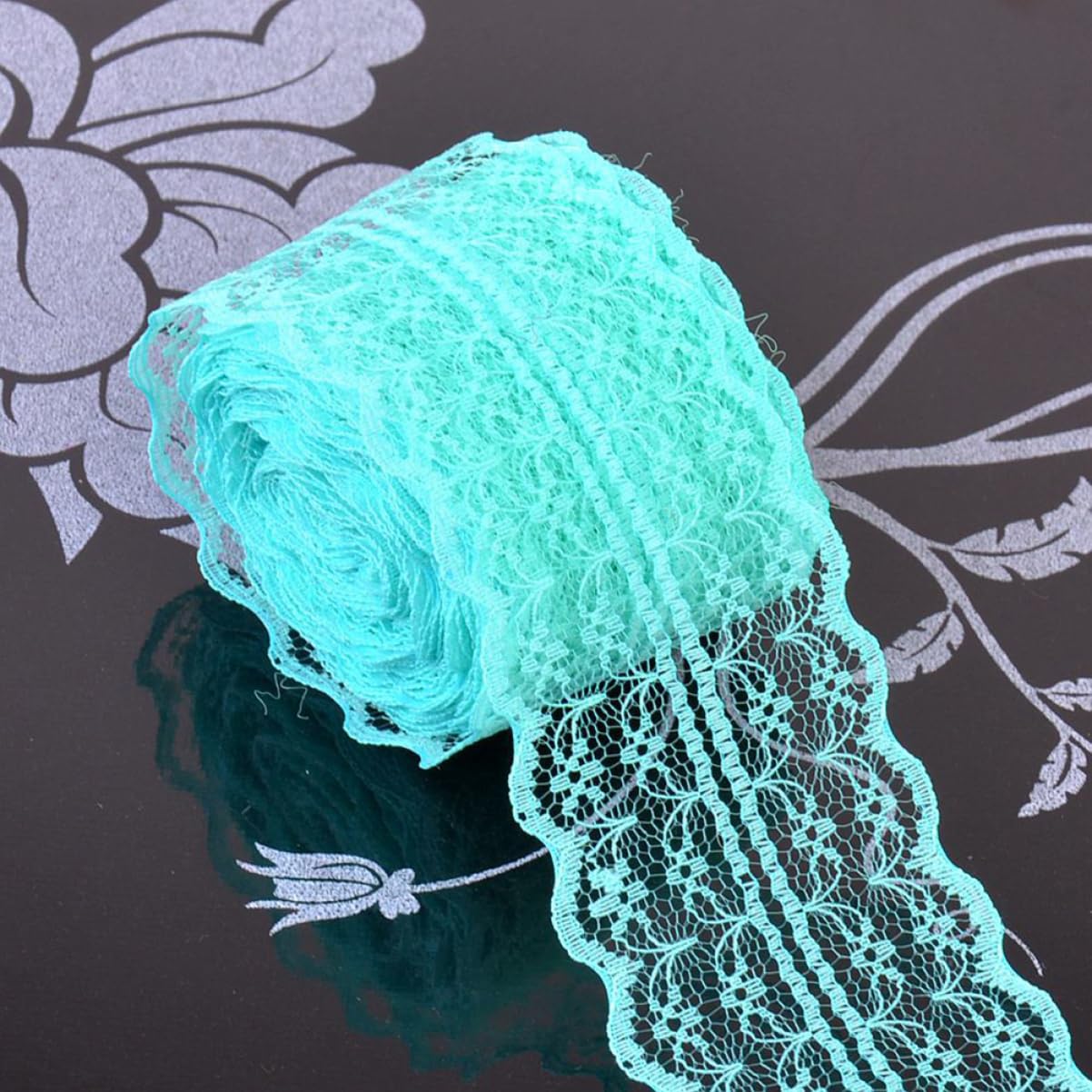 Operitacx Paquete De 3 Juegos De Cintas De Encaje De Tela De 1000 Cm De Largo Con Estampado Floral Para Invitaciones Lazos Para El Cabello Y Manualidades 6 Rollos X 3