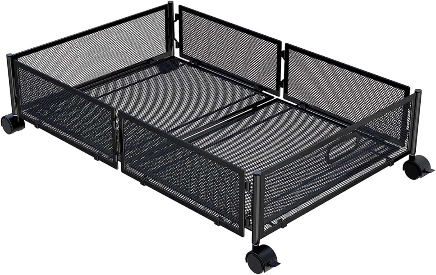 Storage Bins with Frames Underbed, Breathable Mesh Design, Black, Rollable, Heavy Duty, Easy Access, Ideal for Bedroom Clothes, Shoes, Bedding, and More